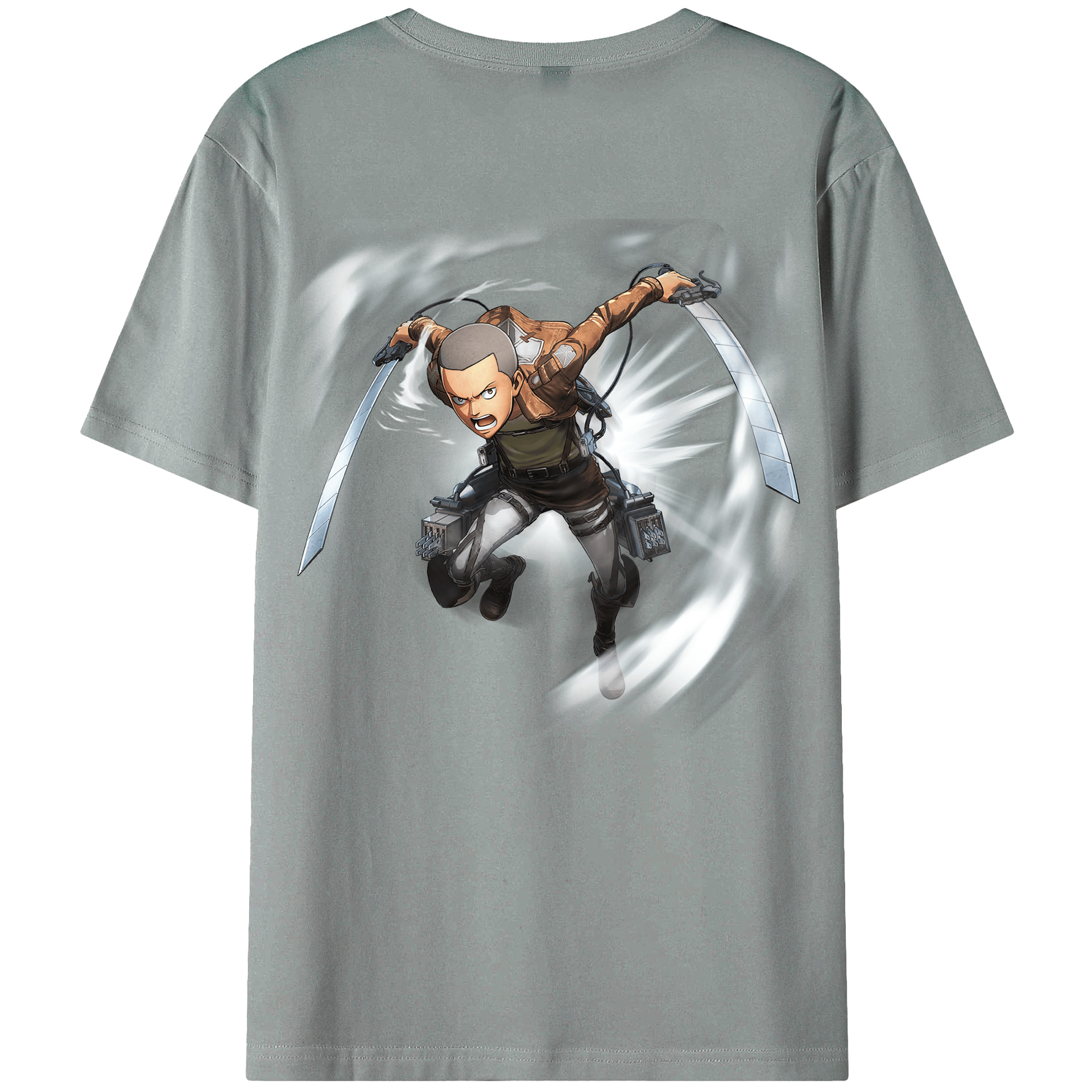 （画像用） 進撃の巨人 コニー·スプリンガー Attack on Titan Connie Springer 綿100％ メンズ半袖Tシャツ（バックプリント） 通気性